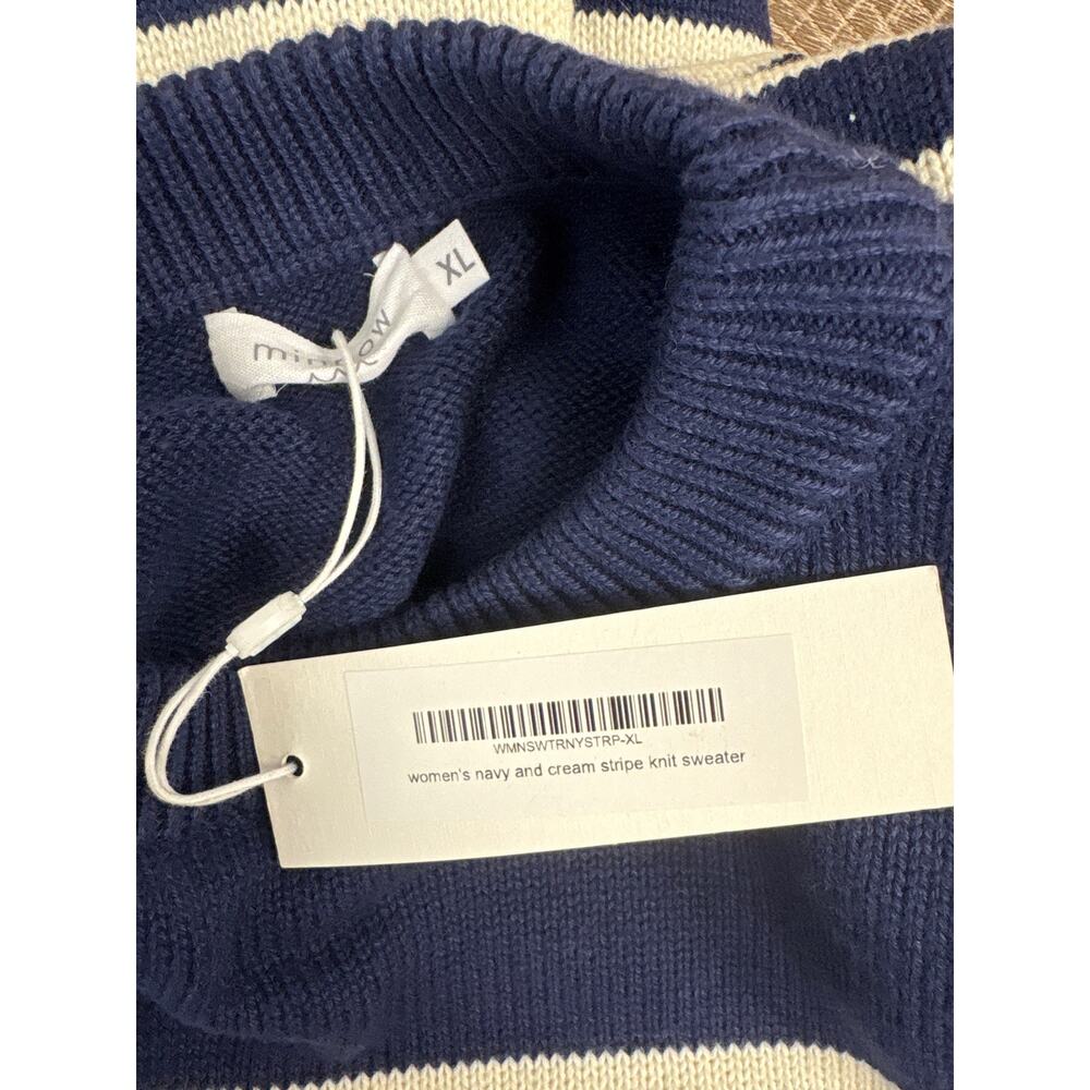 NWT Minnow Navy and Cream Stripe Knit Sweater Sz XL - Picture 5 of 5